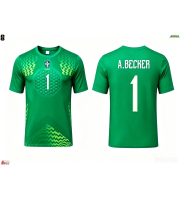 Brasil Alisson Becker #1 Portero Segunda Equipación Mundial 2026 Manga Corta